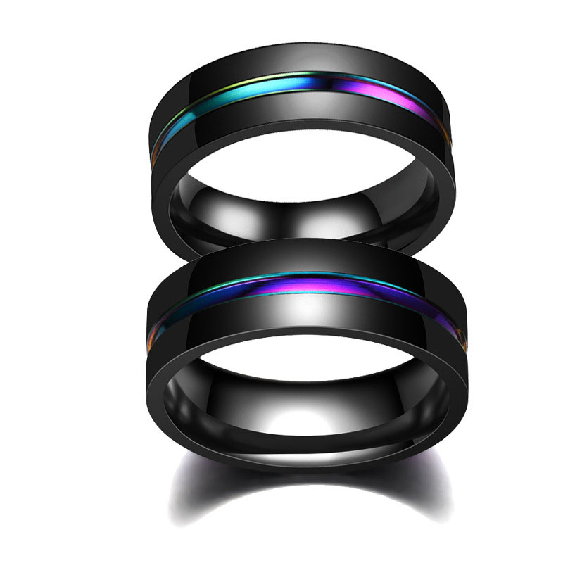 Wholesale Fashion Stainless Steel Colorful Men's Domineering Ring Factory