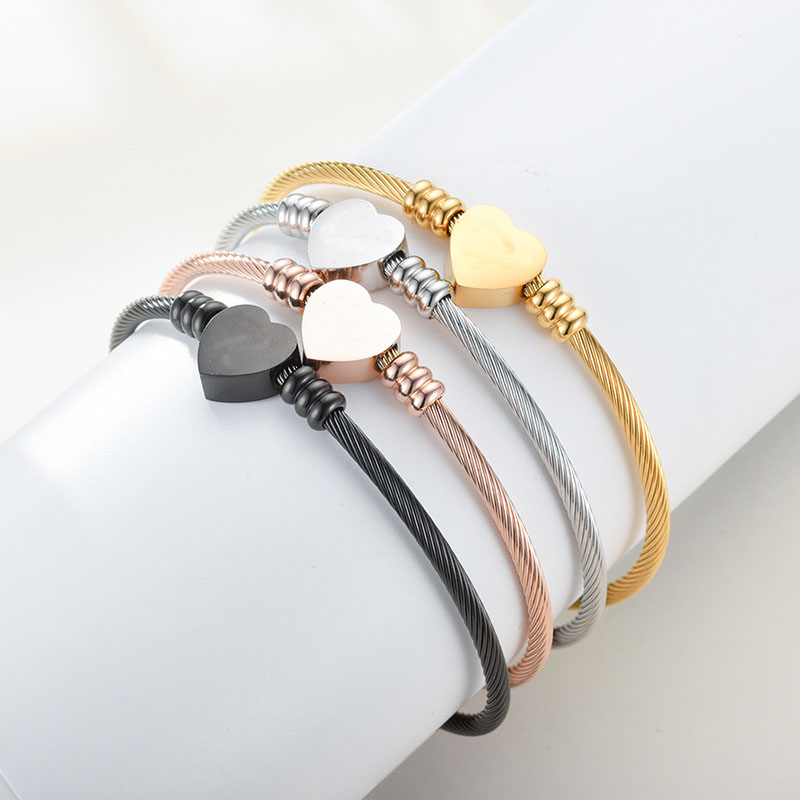 Wholesale Three-color Stainless Steel Braided Bracelet Rose Gold