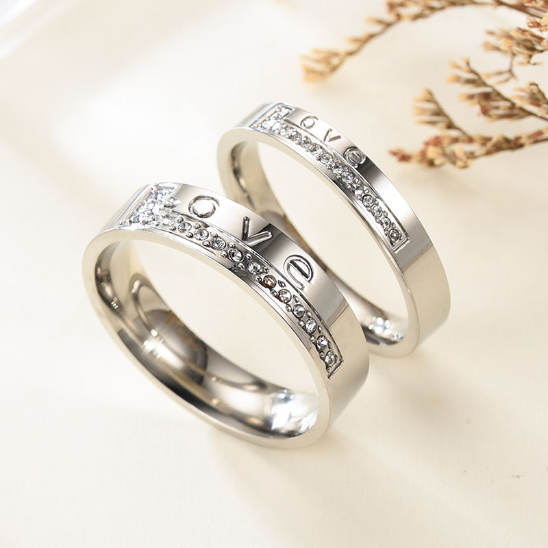 Wholesale Zircon Diamond Ring Proposal Stainless Steel Ring Jewelry