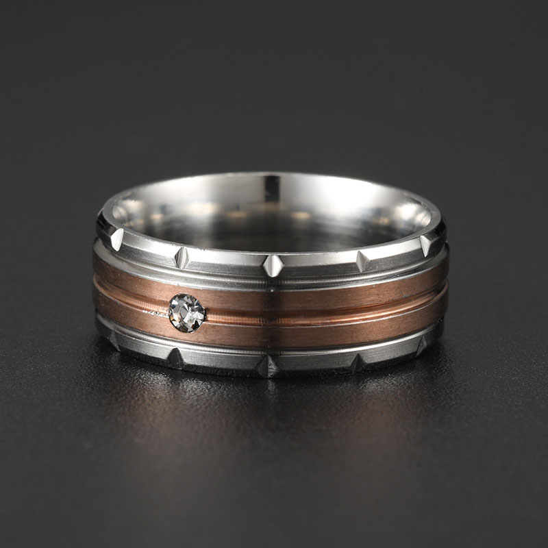 Wholesale Fashion  Special-shaped Two-tone Step Diamond Ring Vendors