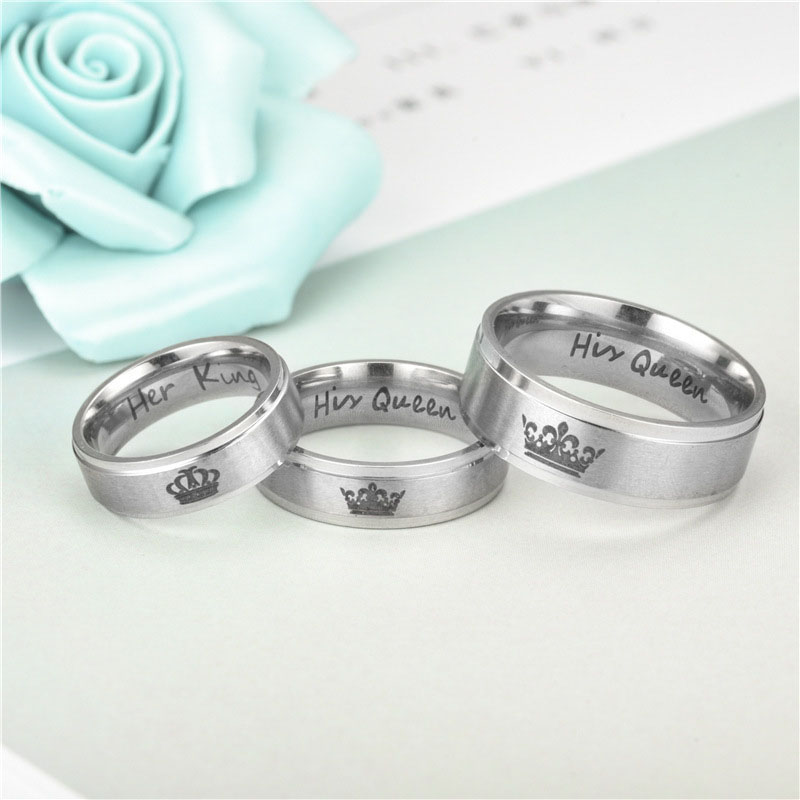 Wholesale Style Titanium Steel Retro Love Hand In Hand Couple Ring Vendors