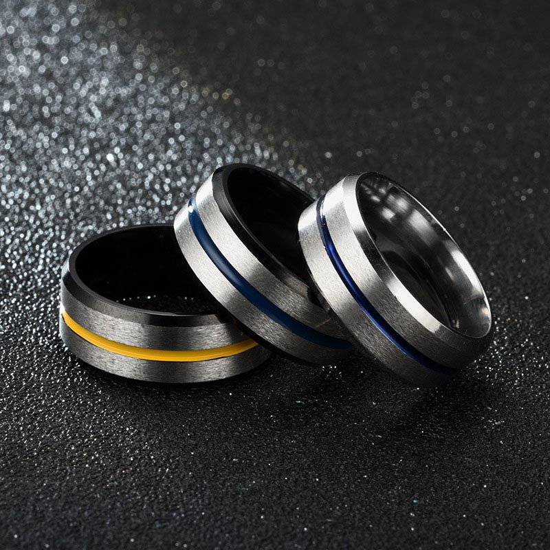 Wholesale Japanese And Korean Fashion  Beveled Oil Dripping Blue Domineering Ring Vendors