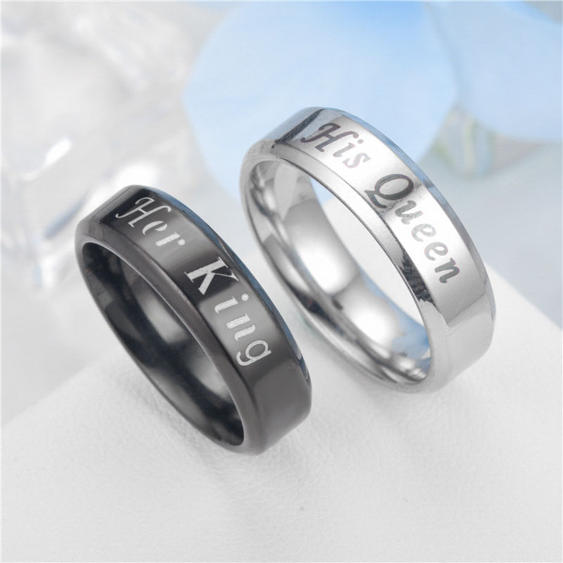 Wholesale Trendy Beveled Edge Fashion Couple Ring Ring Vendors