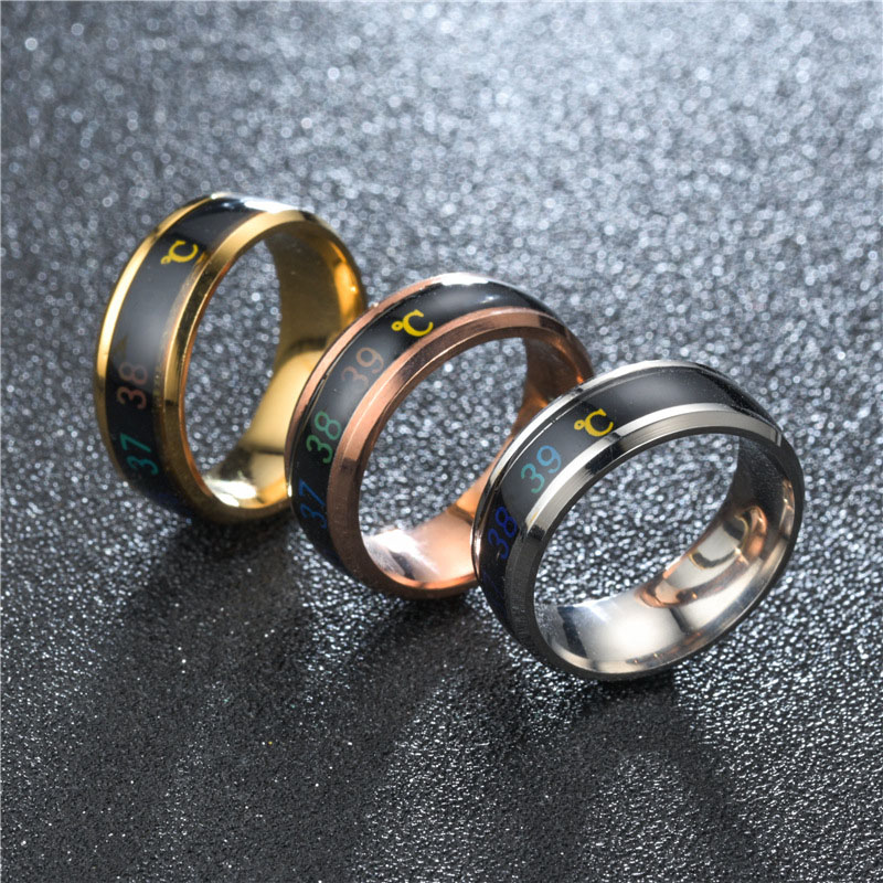 Wholesale Fashion  Fahrenheit Temperature Mood Couple Ring Vendors