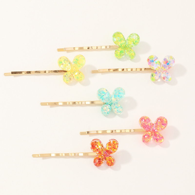 Wholesale Jewelry Candy Color Flower Hairpin Set Transparent Children's Hairpin