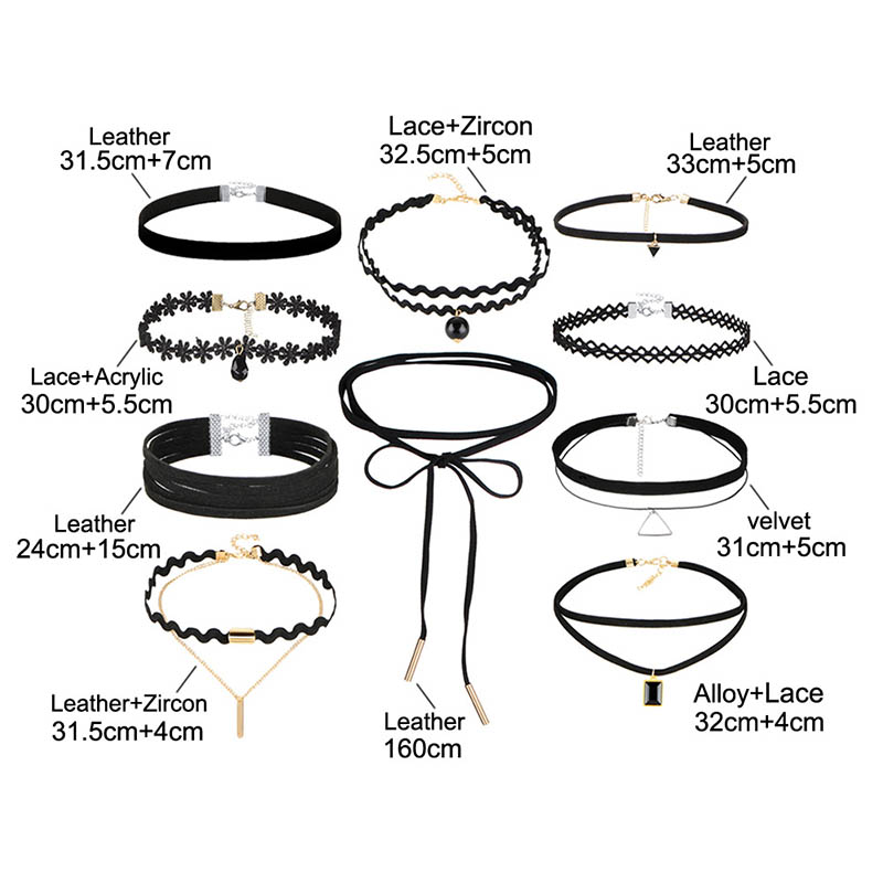 Wholesale Gothic Simple Necklace Collar Combination Set Lace