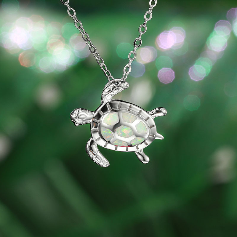 Innovative Fashionable Personality S925 Silver Turtle Blue Australian Treasure Necklace Manufacturer