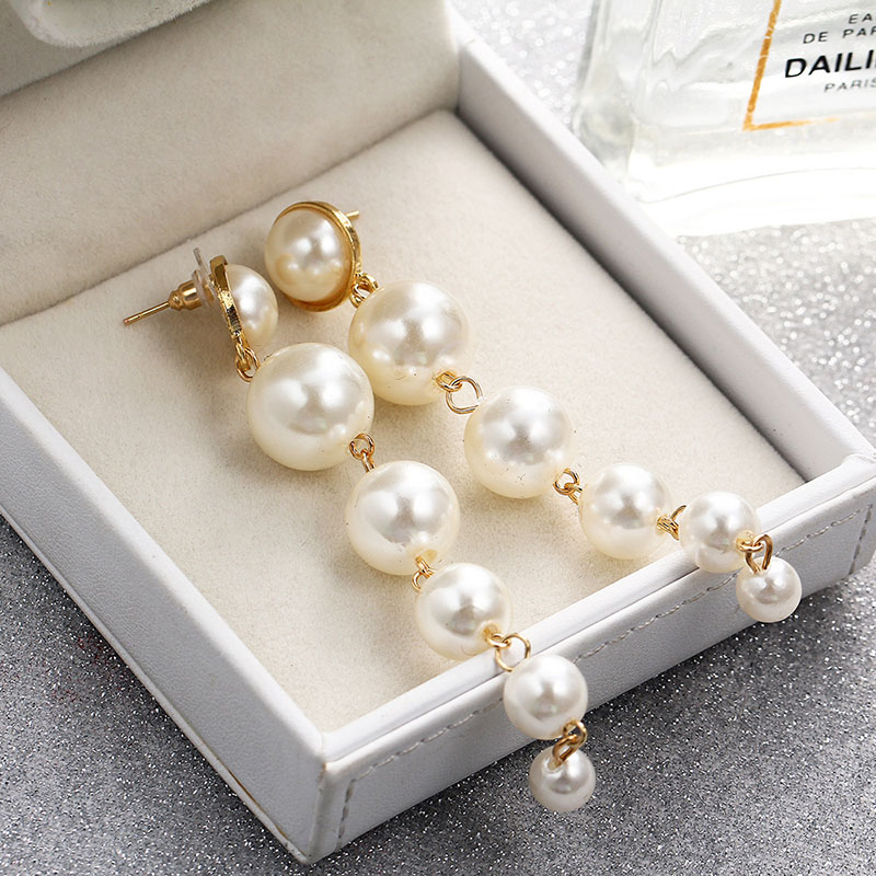Creative Simplicity Artificial Pearl Long Earrings Hipster Supplier