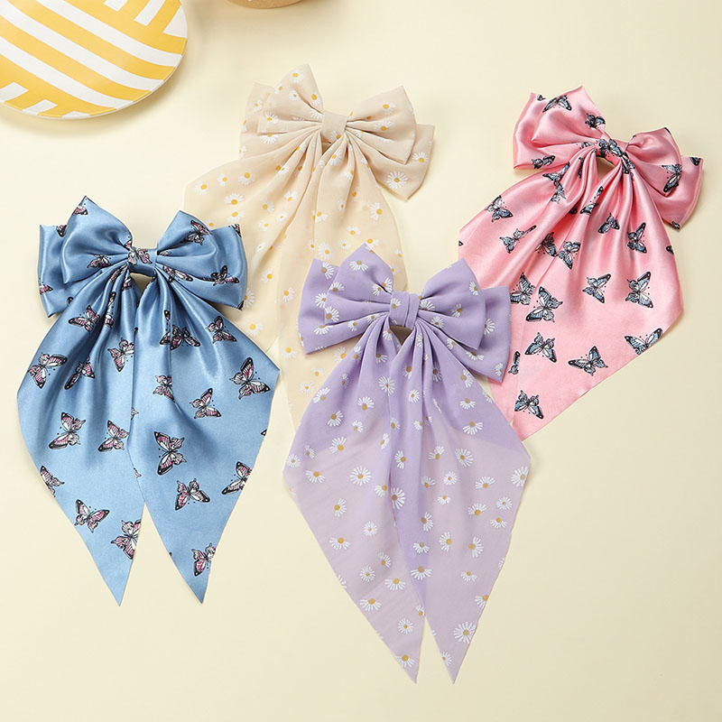 Streamer French Chiffon Butterfly Print Hair Accessory Manufacturer