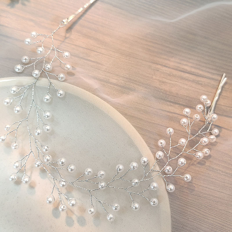 Bridal Headwear White Transparent Imitation Pearl Hairpin Manufacturer