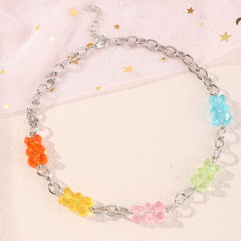 Resin Candy Bear Necklace Jelly Transparent Clavicle Chain Manufacturer