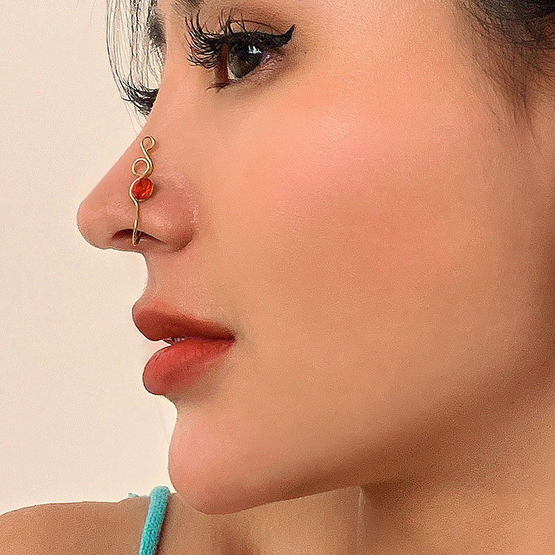Wholesale Geometric Eye Nose Clip Simple Rhinestone Metal Nose