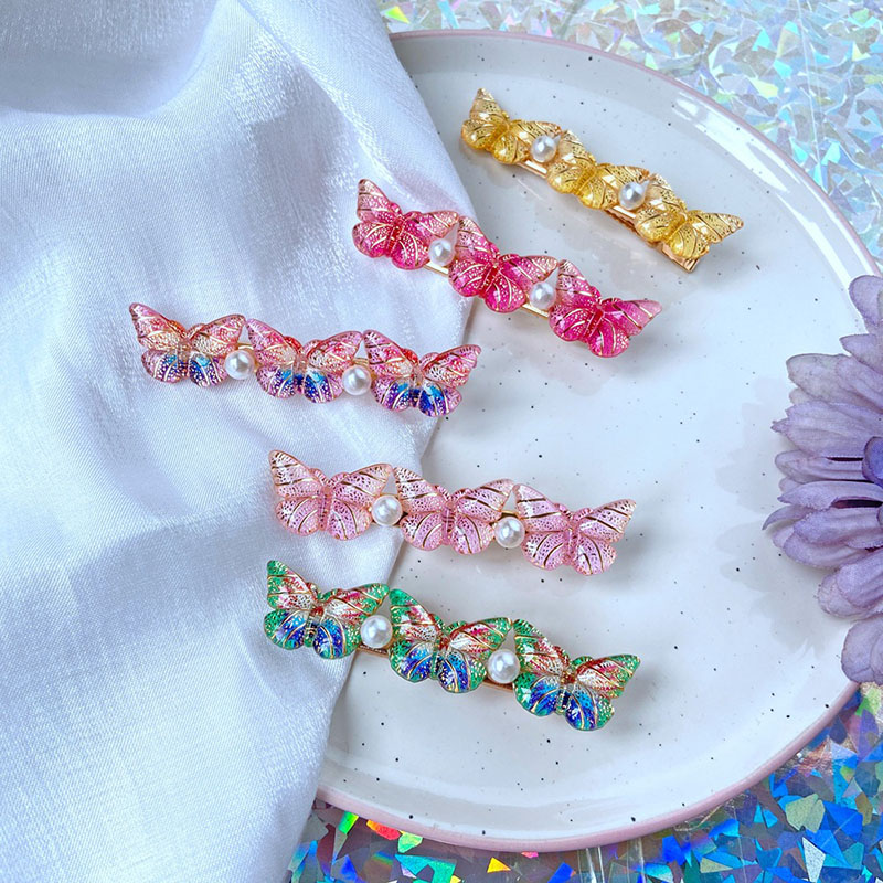 Retro Colorful Butterfly Hair Clip Rhinestone Hair Ornaments Manufacturer