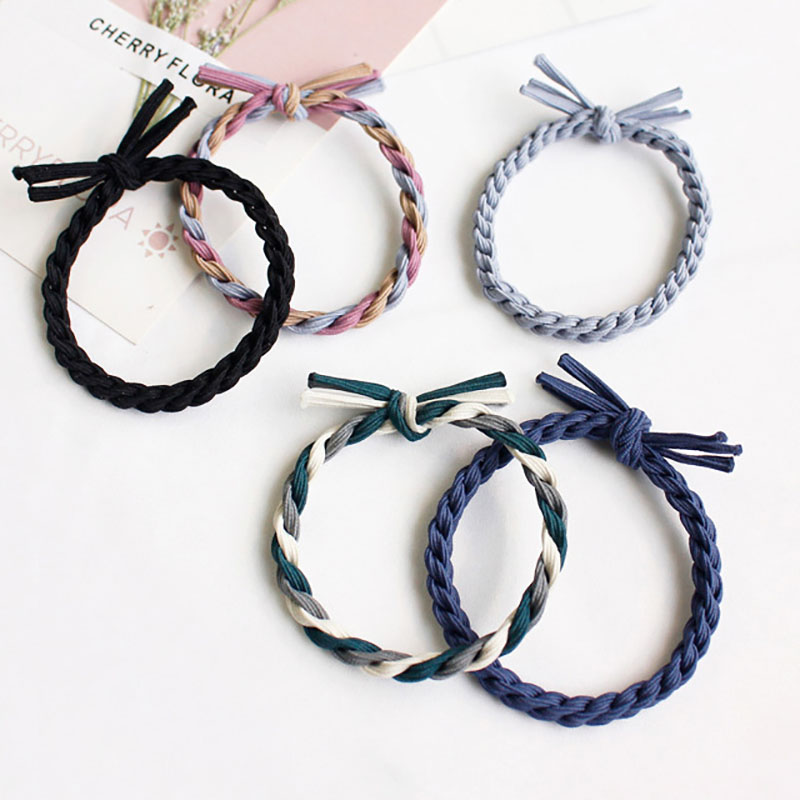 Twist Braid Rubber Band Hair Band Thickened Leather Cover Korean Hair Accessories Manufacturer