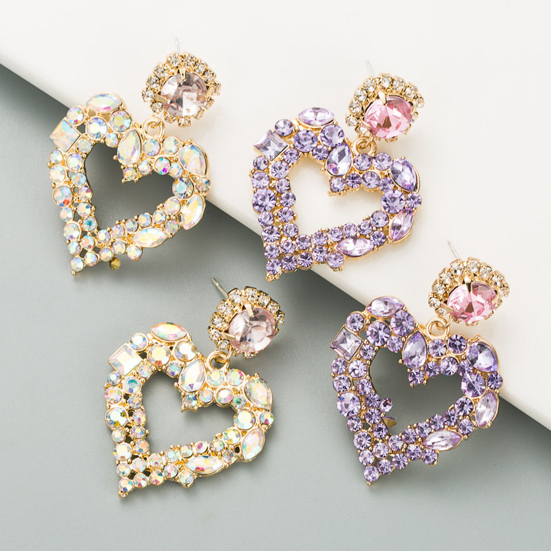 Ins Fashion Love Full Of Diamonds Earrings S925 Silver Needle Ins  Earrings Supplier