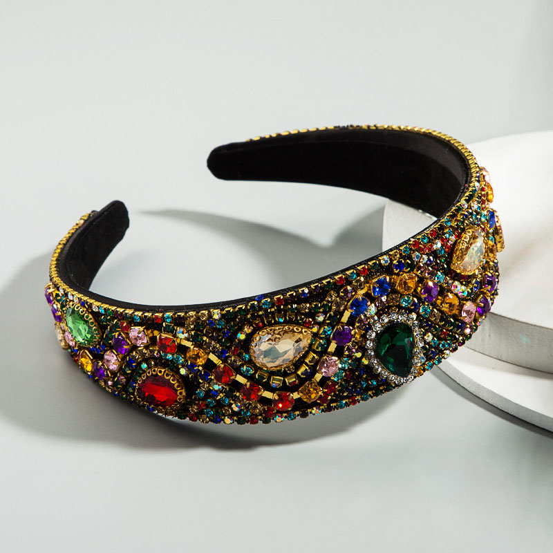 Fashion Simple Wide Edge With Rhinestones Hair Bands Super Flash Personality Ins Supplier