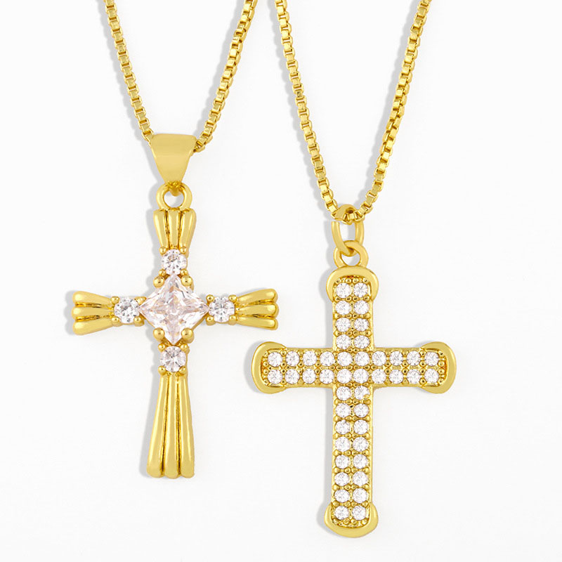 Wholesale Cross Necklace Jewelry With Diamond Clavicle Chain
