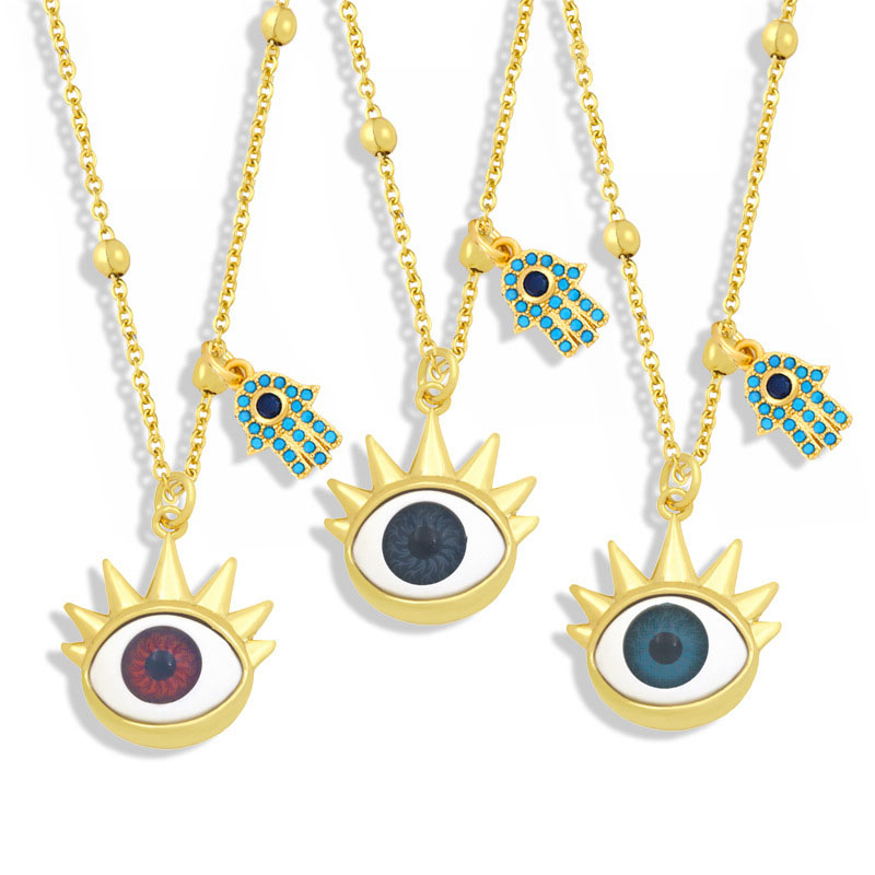 Pendant Necklace Female Vintage Devil's Eye Palm Necklace Distributor