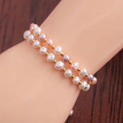 Freshwater Pearl 14k Gold Filled Pearl Bracelet Inline Pearl Bracelet Supplier