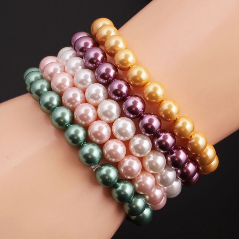 Simple Shell Beads Crystal Artificial Beads A Variety Of Single Circle Bracelets For Ladies Supplier