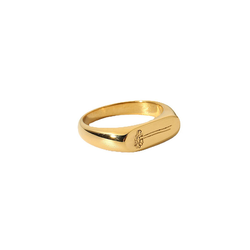 Romantic 18k Gold-plated Stainless Steel Engraved Small Zouju Ring For Women Manufacturer