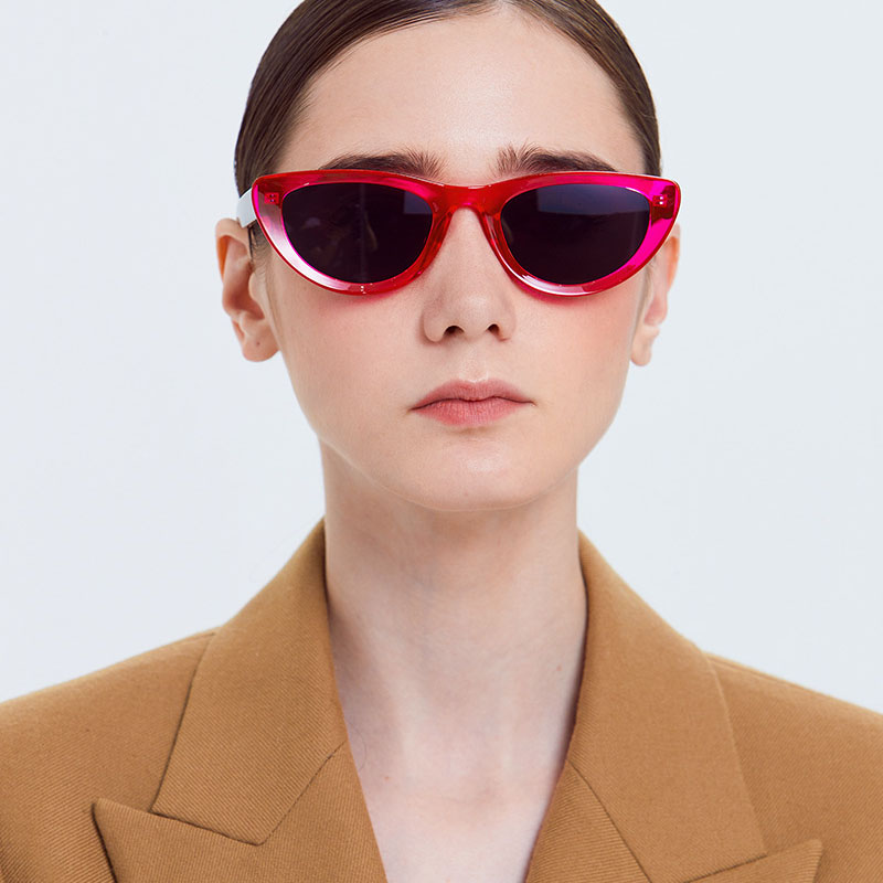 Popular Retro Sunglasses Rose Red Large-frame Glasses Gradient  Sunglasses Distributor