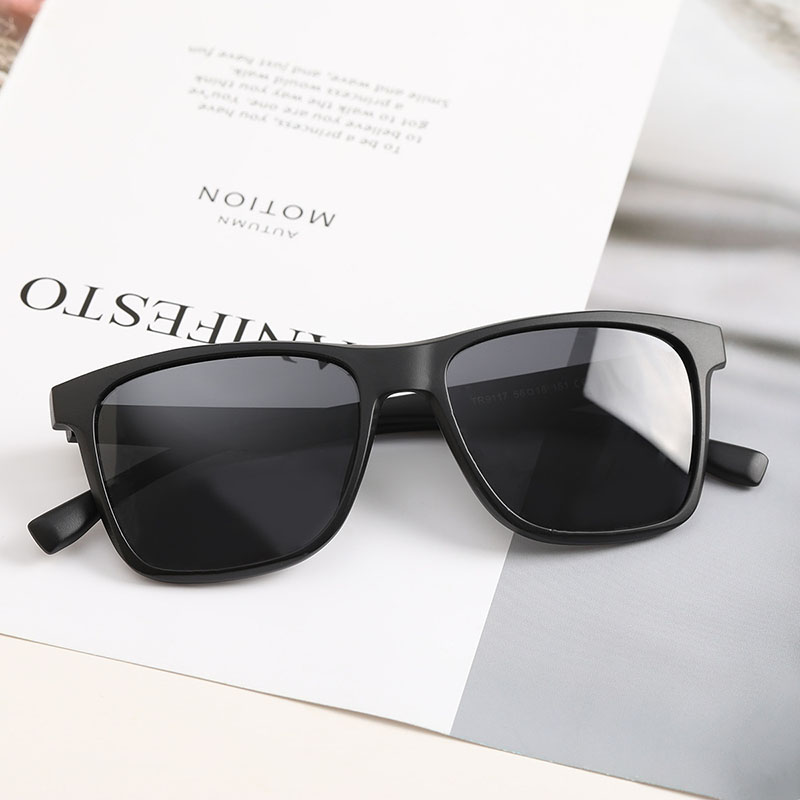 Polarized Square Large Frame Black Sunglasses Manufacturer