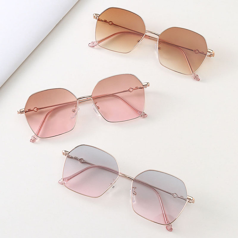 Polygonal Gradient Metal Frame Models Beach Sunglasses Sunglasses Manufacturer