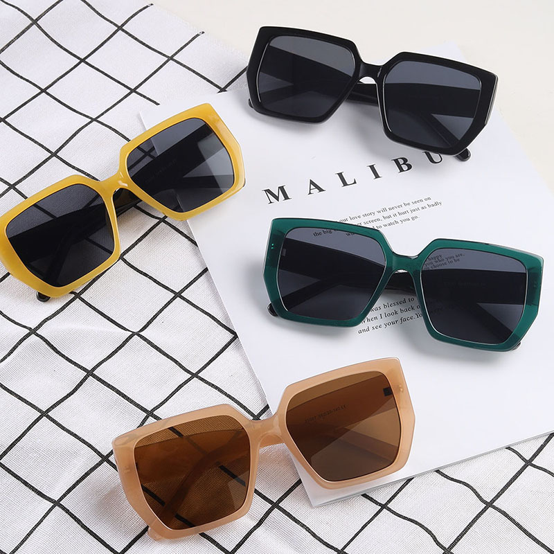 Black Frame Large Frame Square Thin Face Sunglasses Retro Color Sunglasses Distributor