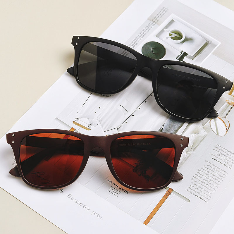 Polarized Rivet Square Black Frame Sunglasses Manufacturer