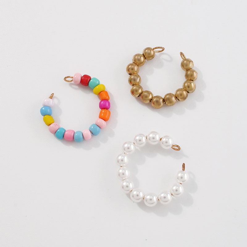 Wholesale Imitation Pearl Ear Hangings Simple C-shaped Beaded Earrings Creative Geometric Tide Three Sets Vendors