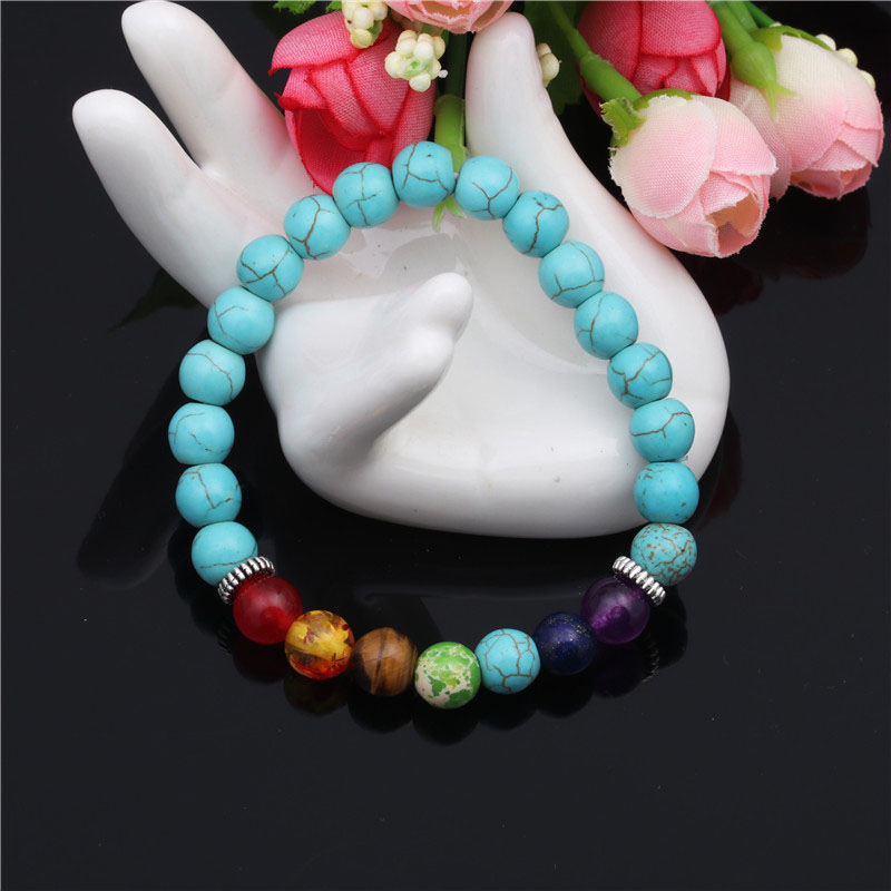Wholesale Seven-color Agate Turquoise 8mm Bracelet Vendors