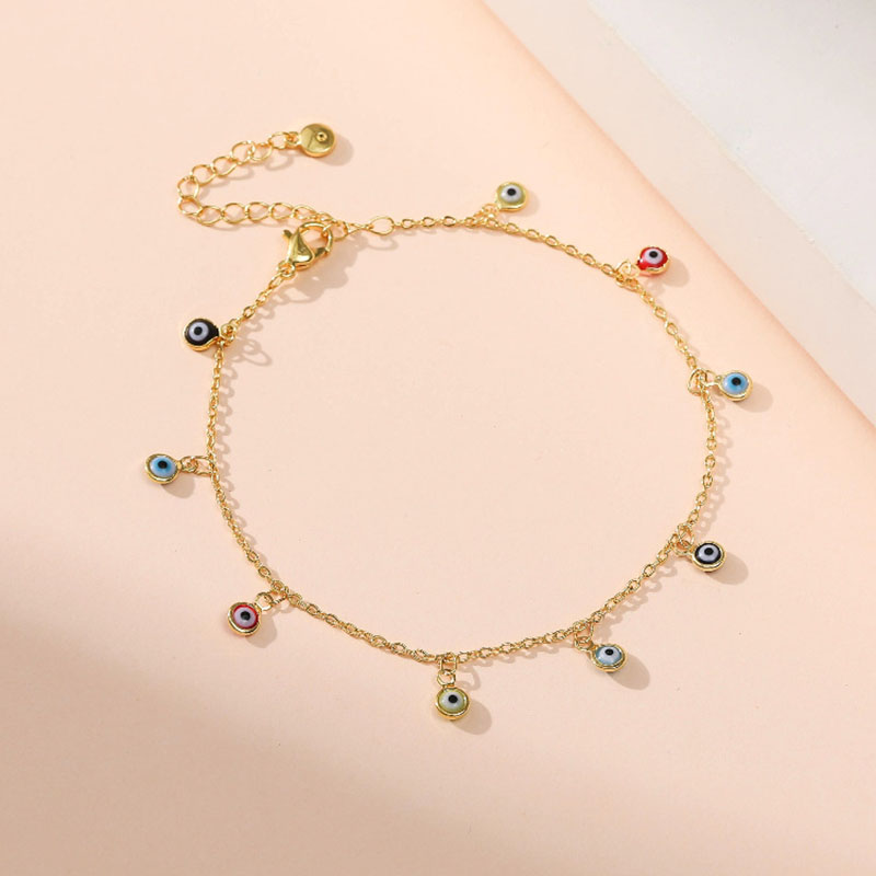 Wholesale Copper Plated Real Gold Colored Eyes Extension Chain Fine Anklet Vendors
