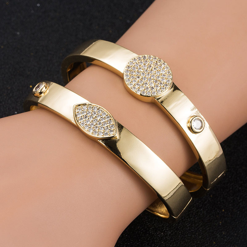 Wholesale Copper With Zirconia Real Gold Plating Bracelet