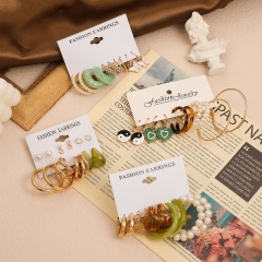 Butterfly Pearl Earrings Set Female Metal Geometric Earrings Fashion Distributor