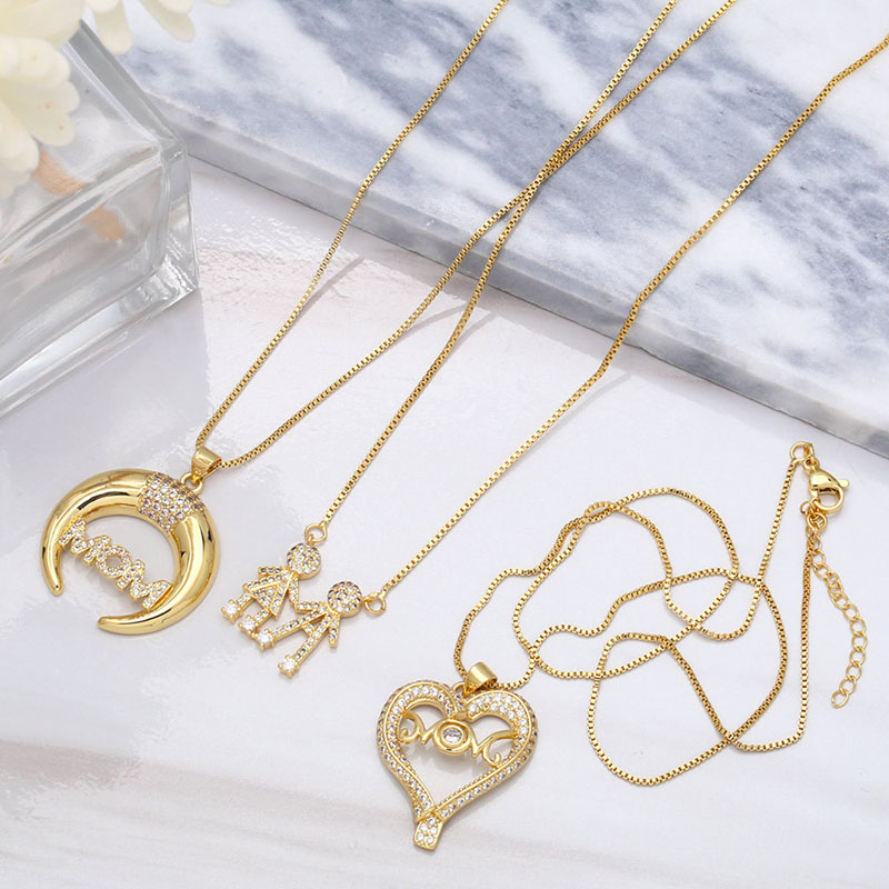 Wholesale Mom Love Necklace Fashion Simple Clavicle Chain
