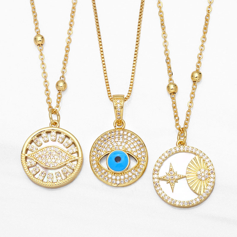 Wholesale Fashion Clavicle Chain Devil's Eye Zircon Necklace