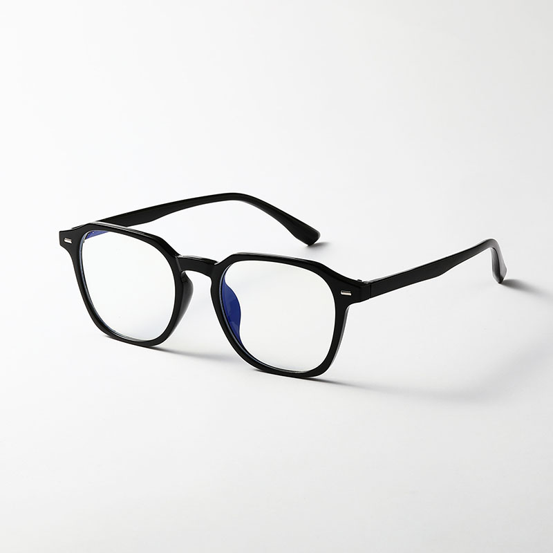 Blue Square Clear Frame Plain Glasses With Lenses Manufacturer