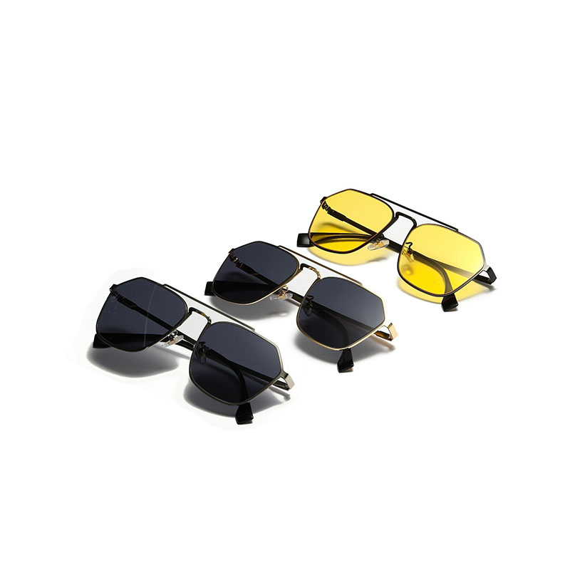 Metal Aviator Section Double-beam European And American Sunglasses Female Sunglasses Tide Men Manufacturer