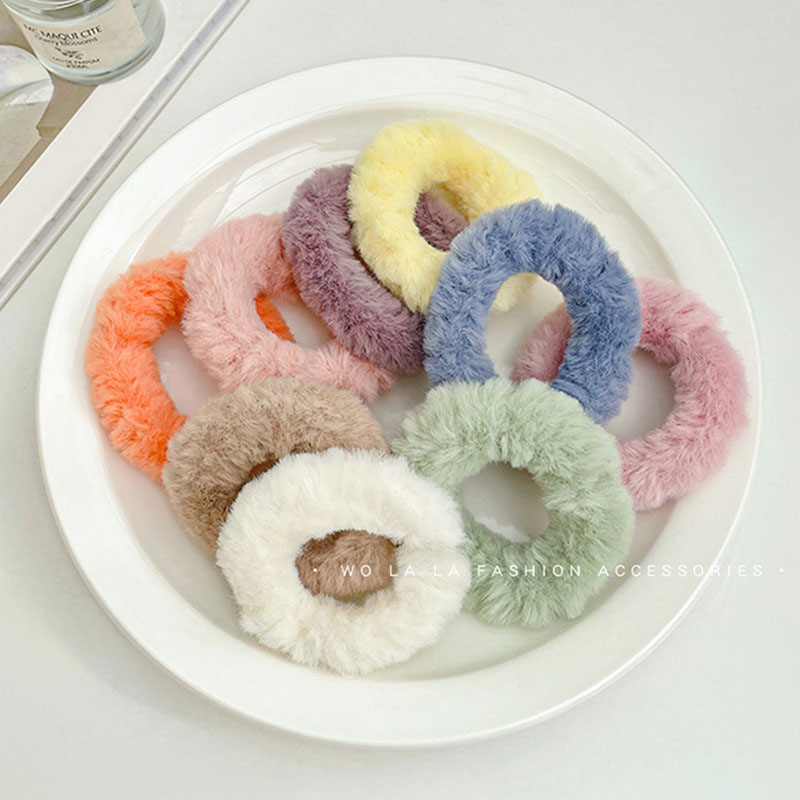 Candy-colored Plush Hair Ring  Simple Supplier