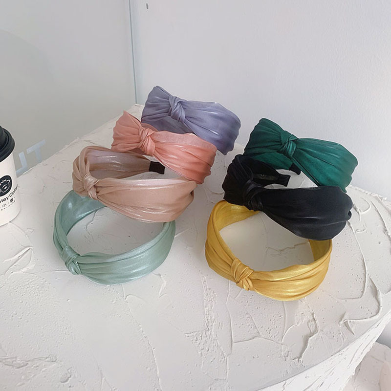 Simple Mesh Knotted Hair Band Wide Edge Dazzling Colorful Hundred Headbands Supplier