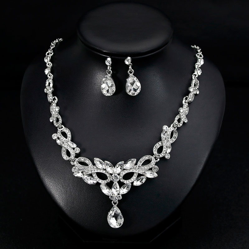 Fashion  Temperament Bride Necklace And Earrings Two-piece Set Manufacturer