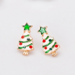 Fashion Cartoon Alloy With Diamond Christmas Tree Earrings Manufacturer