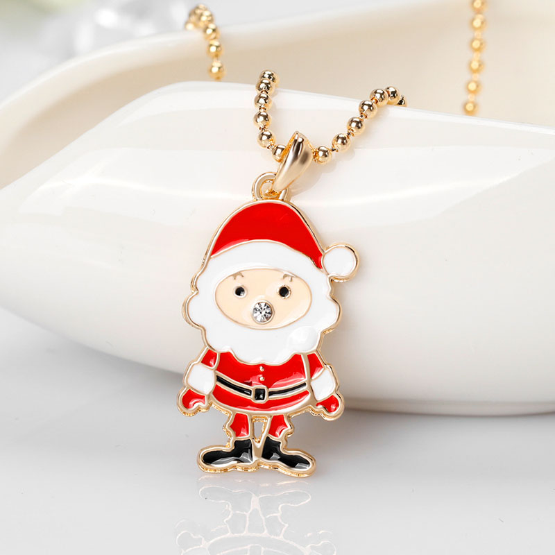 Fashionable Cartoon Father Christmas Single Pendant Necklace Distributor
