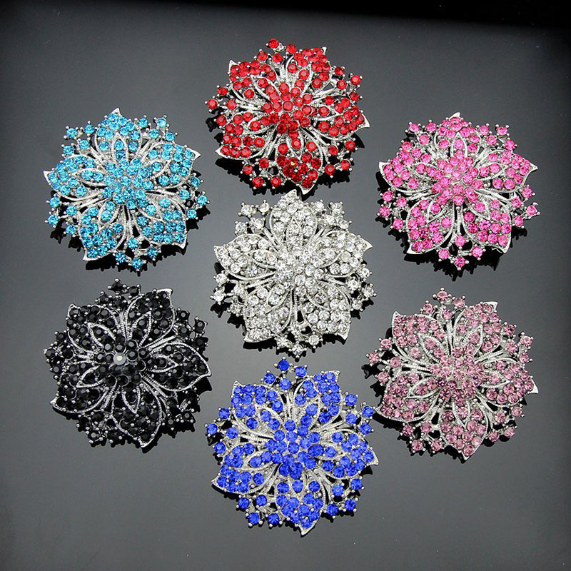 Luxury Full Diamond Gemstone Brooch Diamond Encrusted Crystal Corsage Manufacturer
