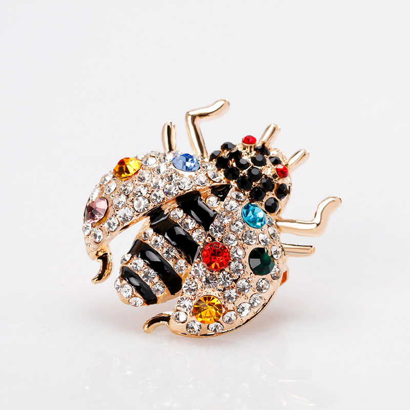 Wholesale Creative Seven Star Ladybug Corsage Diamond Brooch