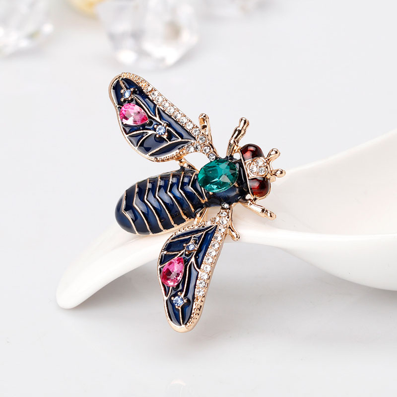 Wholesale Hundred Matching Alloy Bee Corsage Pin With Diamonds