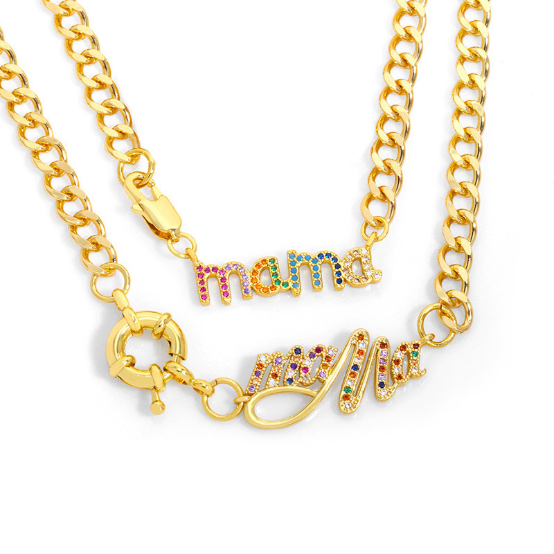Wholesale Mother's Day Gift Simple Cuban Chain Necklace Pendant