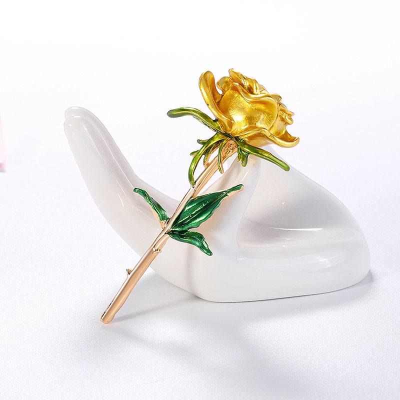 Wholesale Alloy Oil Drip Vintage Pin Rose Corsage