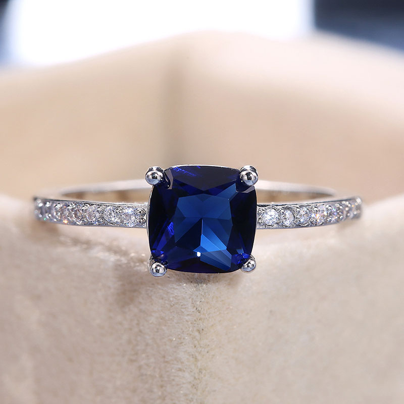 Wholesale Jewelry Micro Zirconia Square Diamond Engagement Ring